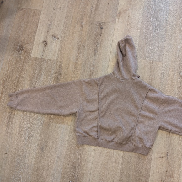 Nike Cropped Hoodie Women's Small Heather Brown Fleece Training Pullover - Picture 3 of 11